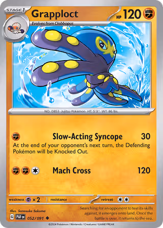 Grapploct 52/91 Pokemon card
