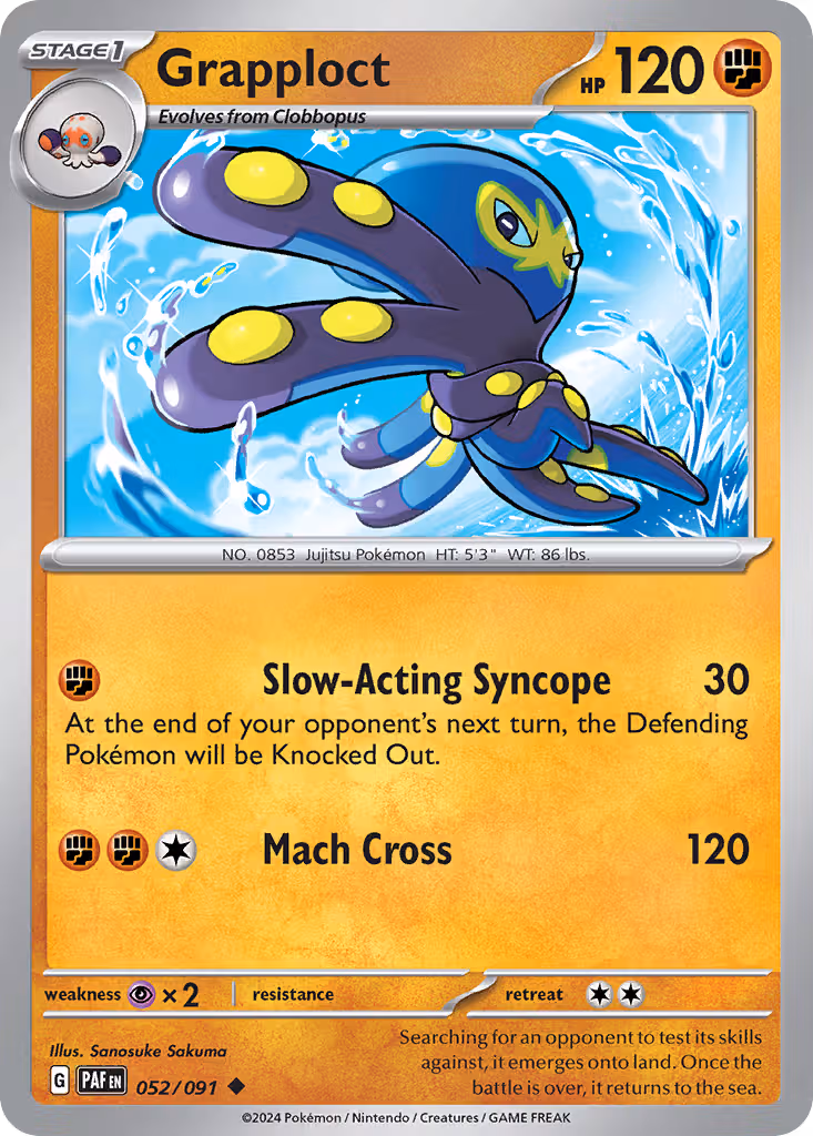 Grapploct 52/91 Pokemon card