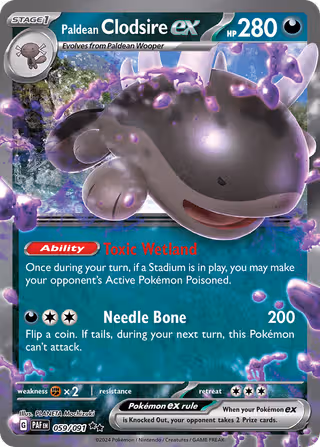 Paldean Clodsire ex 59/91 Pokemon card