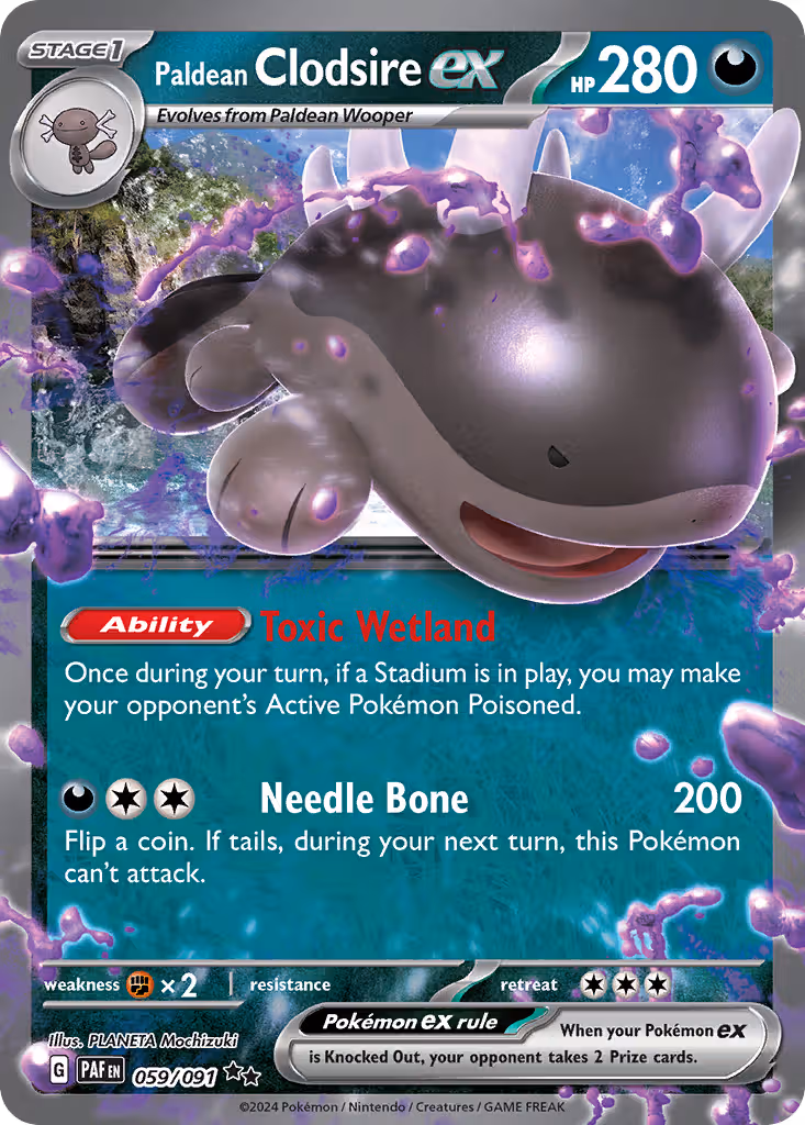 Paldean Clodsire ex 59/91 Pokemon card