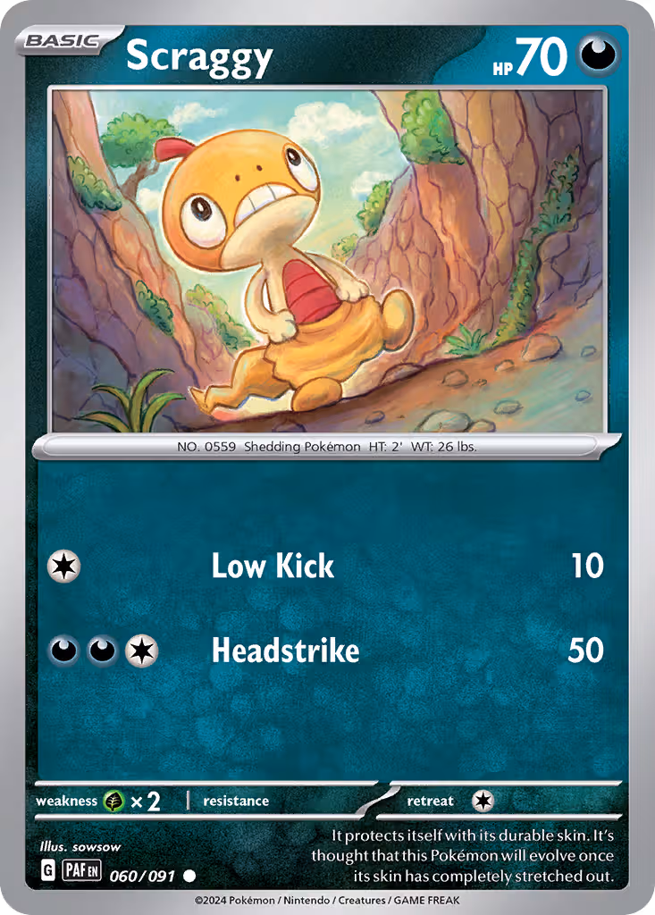 Scraggy 60/91 Pokemon card