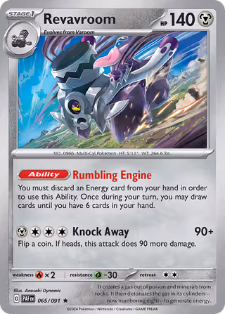 Revavroom 65/91 Pokemon card