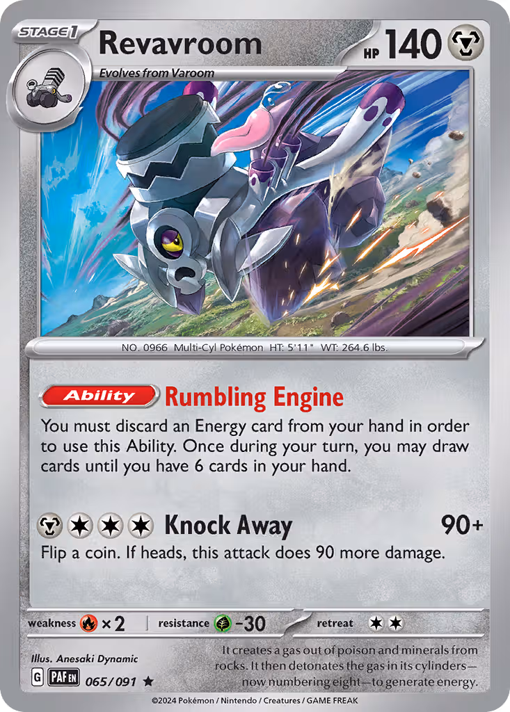 Revavroom 65/91 Pokemon card
