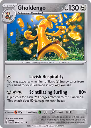 Gholdengo 67/91 Pokemon card