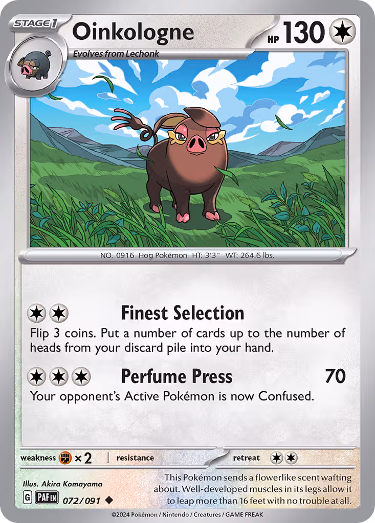 Oinkologne 72/91 Pokemon card