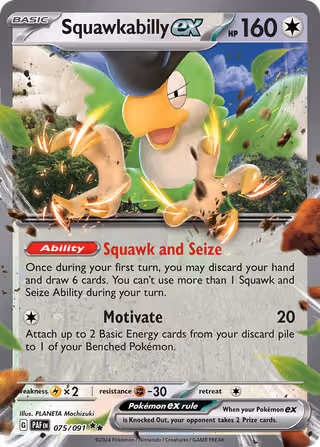 Squawkabilly ex 75/91 Pokemon card