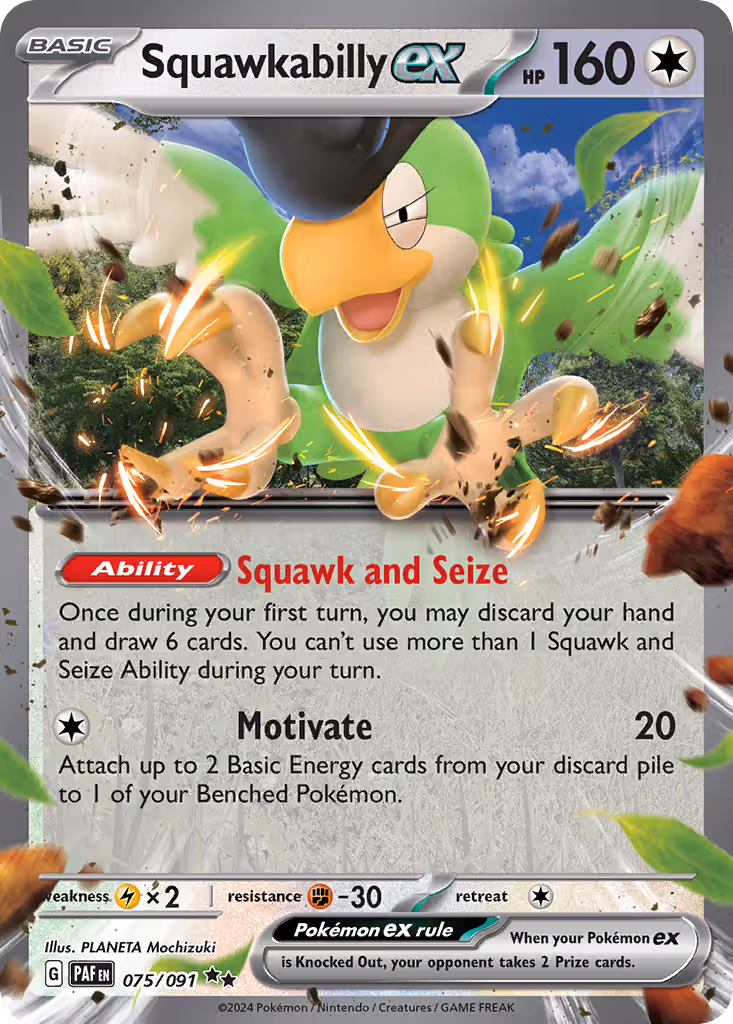 Squawkabilly ex 75/91 Pokemon card