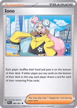 Iono 80/91 Pokemon card