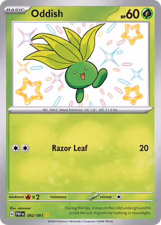 Oddish 92/91 Pokemon card