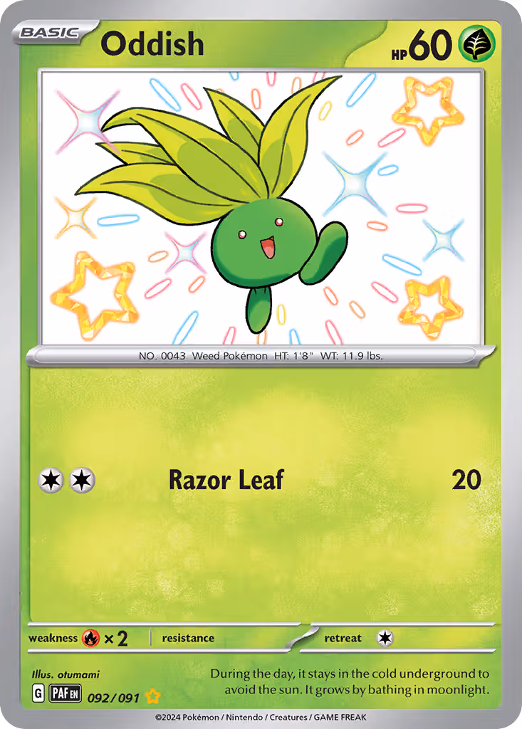 Oddish 92/91 Pokemon card