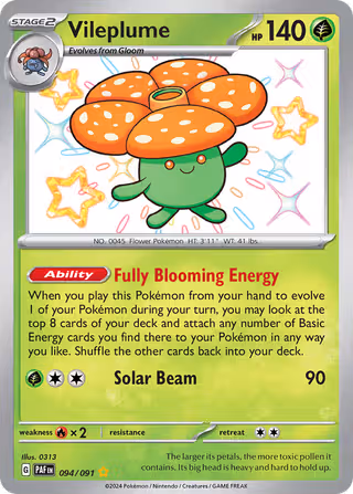 Vileplume 94/91 Pokemon card