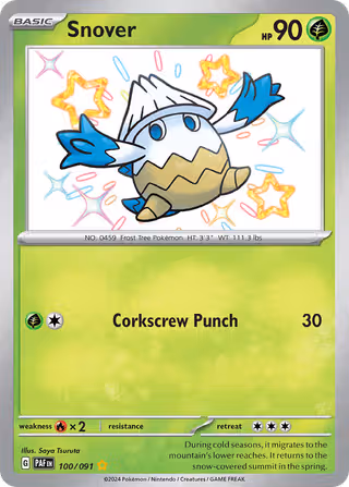 Snover 100/91 Pokemon card