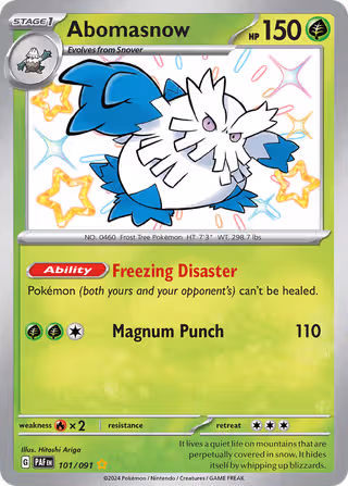 Abomasnow 101/91 Pokemon card