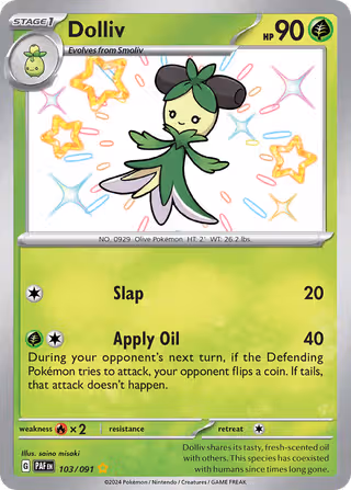Dolliv 103/91 Pokemon card