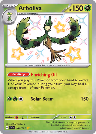 Arboliva 104/91 Pokemon card