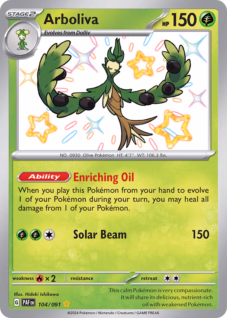 Arboliva 104/91 Pokemon card