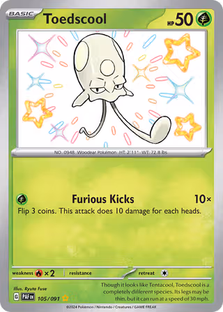 Toedscool 105/91 Pokemon card