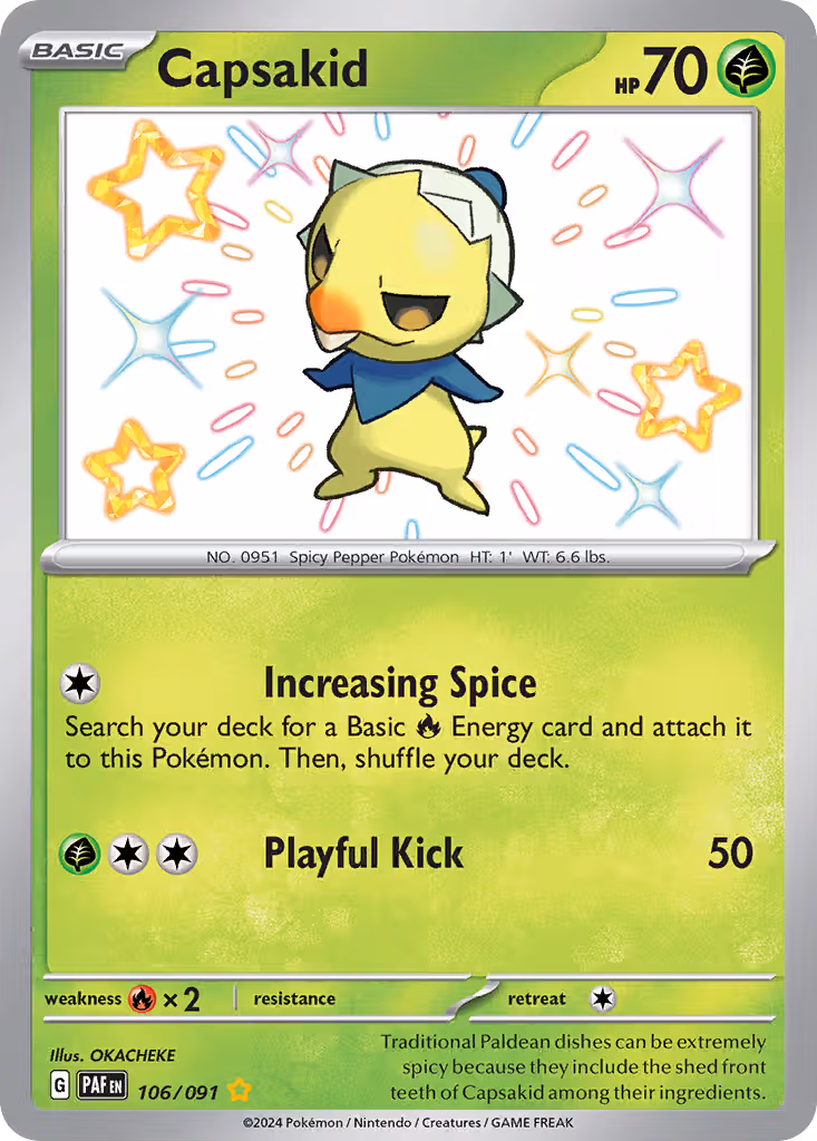 Capsakid 106/91 Pokemon card