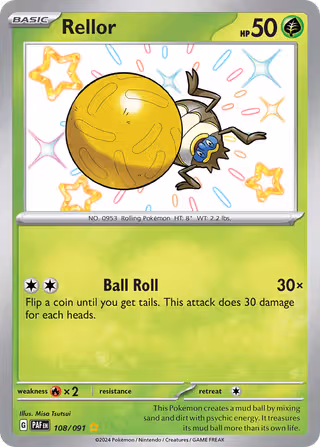 Rellor 108/91 Pokemon card