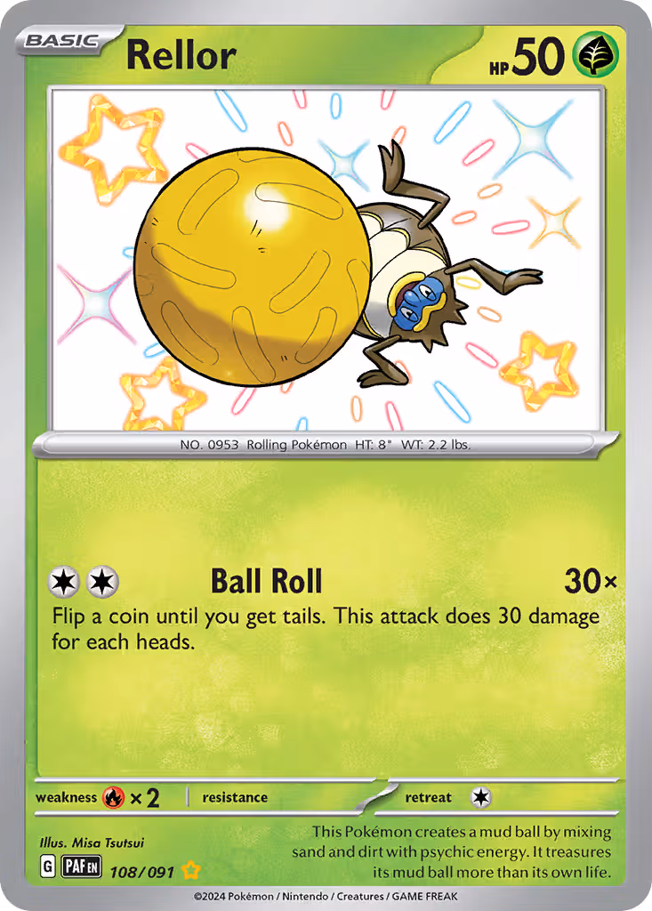Rellor 108/91 Pokemon card