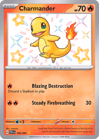 Charmander 109/91 Pokemon card