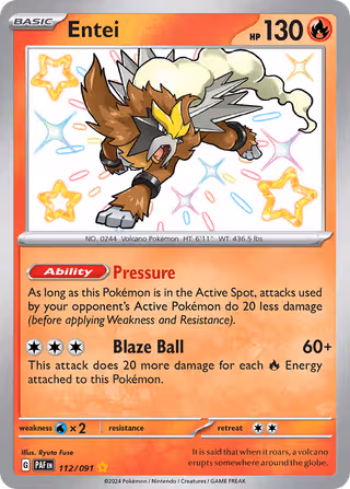 Entei 112/91 Pokemon card