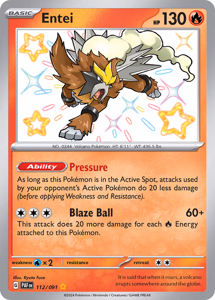 Entei 112/91 Pokemon card