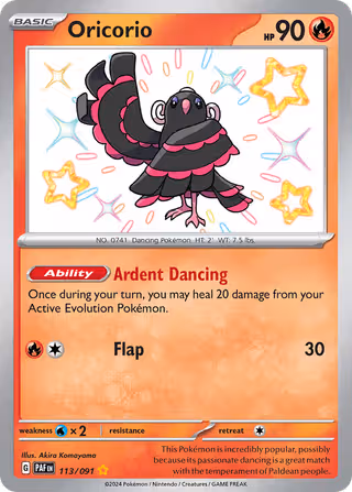 Oricorio 113/91 Pokemon card