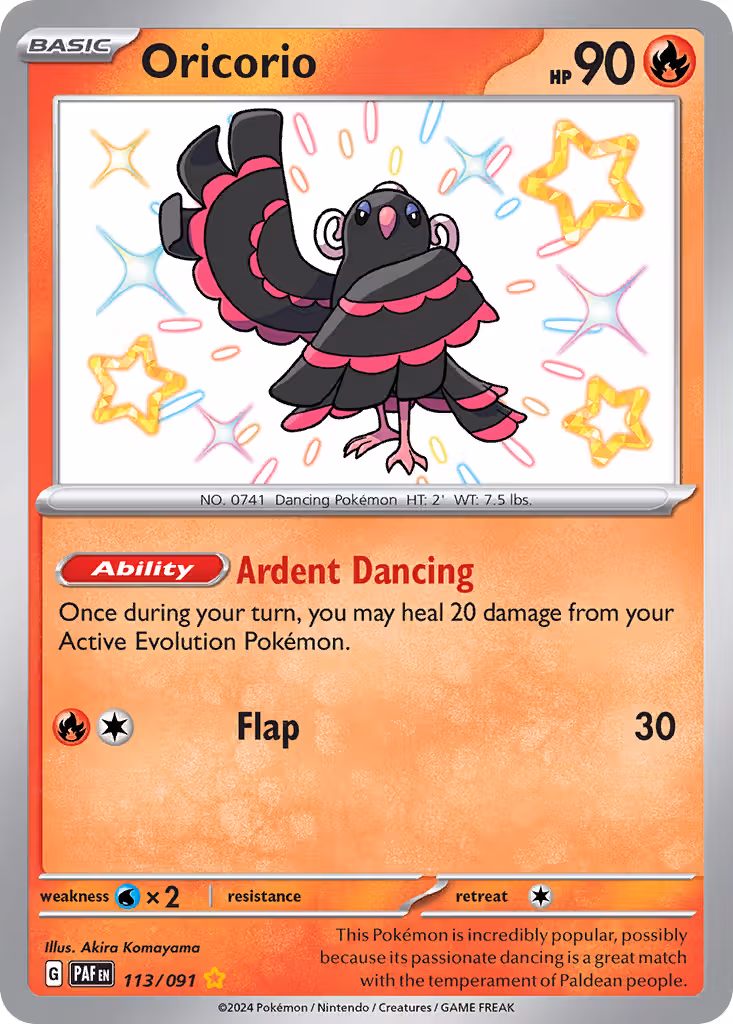 Oricorio 113/91 Pokemon card