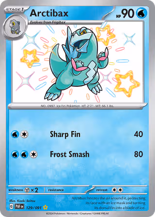 Arctibax 129/91 Pokemon card