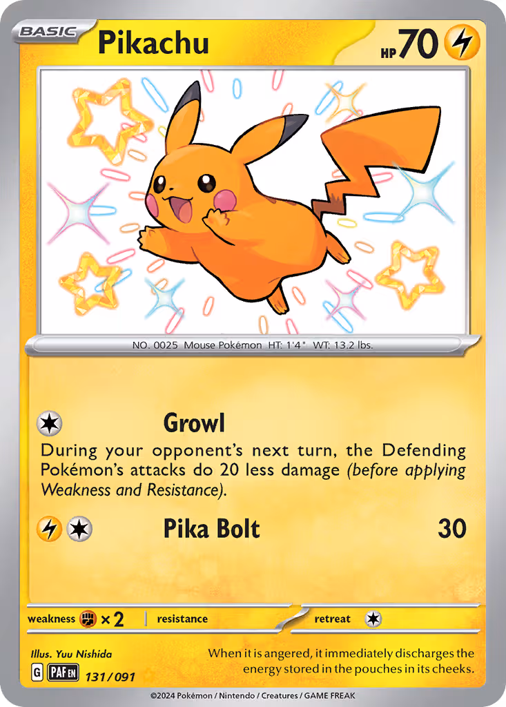 Pikachu 131/91 Pokemon card