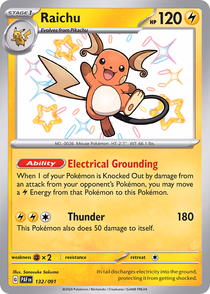 Raichu 132/91 Pokemon card