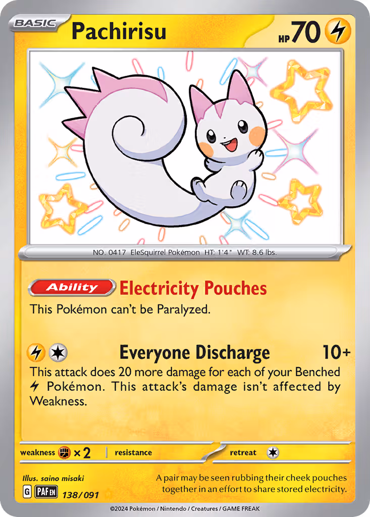 Pachirisu 138/91 Pokemon card