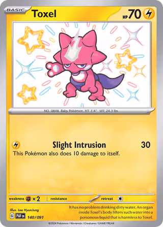 Toxel 140/91 Pokemon card