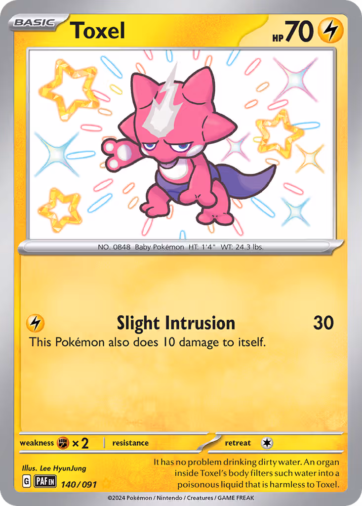 Toxel 140/91 Pokemon card