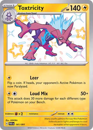 Toxtricity 141/91 Pokemon card