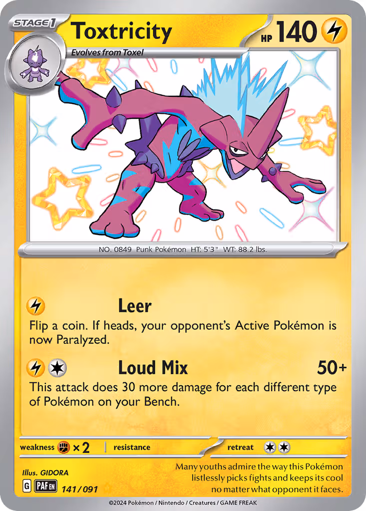 Toxtricity 141/91 Pokemon card