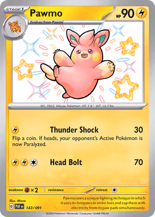 Pawmo 143/91 Pokemon card