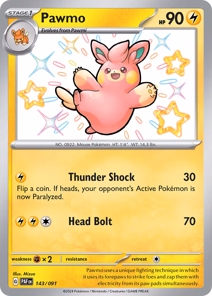 Pawmo 143/91 Pokemon card