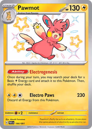Pawmot 144/91 Pokemon card