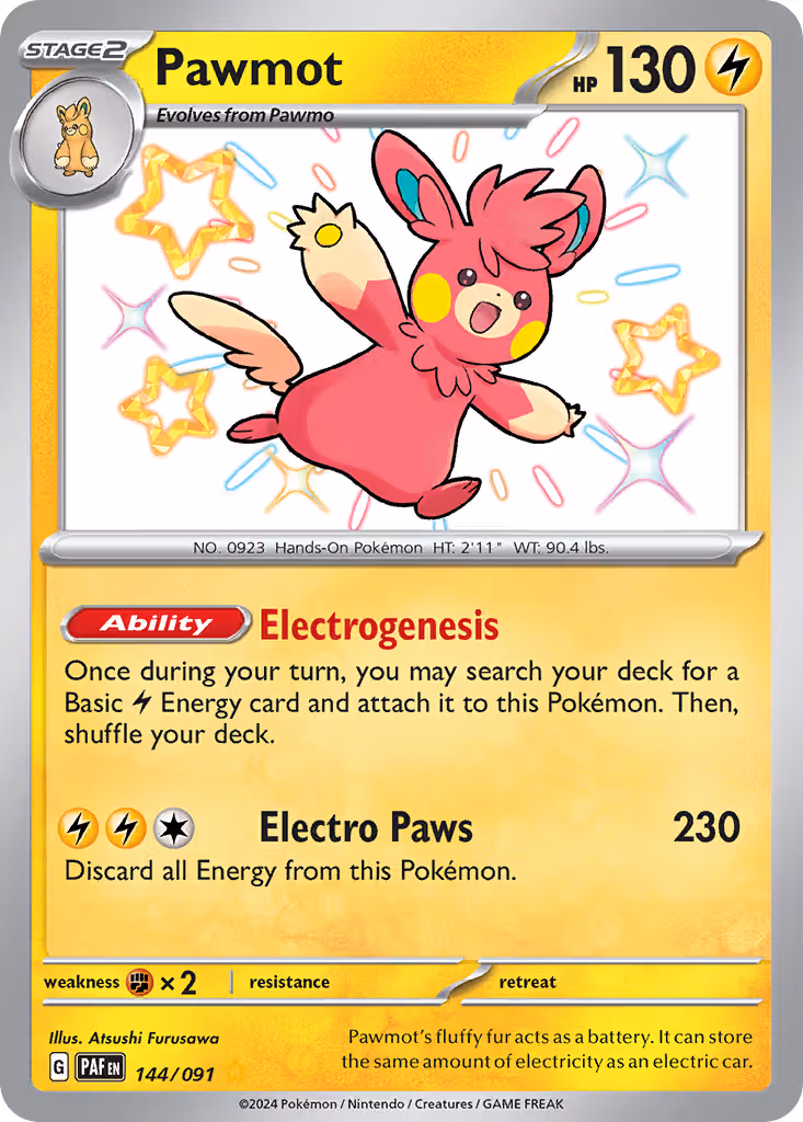 Pawmot 144/91 Pokemon card