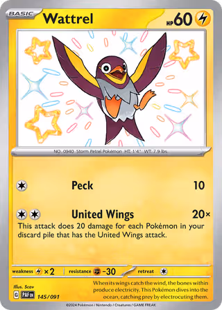 Wattrel 145/91 Pokemon card