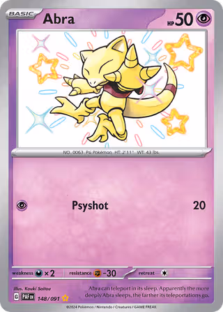 Abra 148/91 Pokemon card