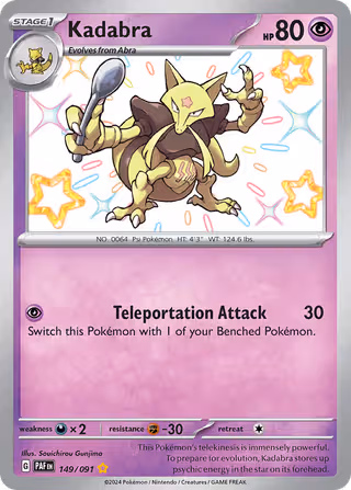 Kadabra 149/91 Pokemon card