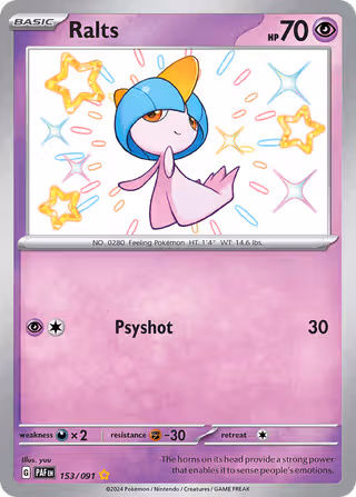 Ralts 153/91 Pokemon card