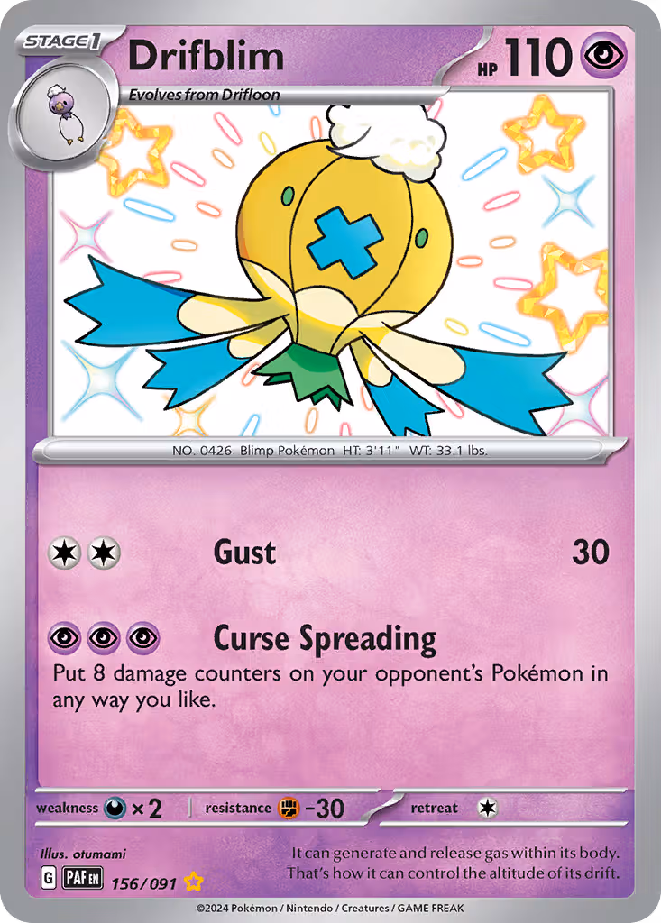Drifblim 156/91 Pokemon card