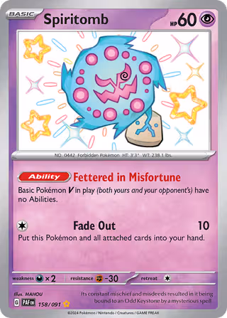 Spiritomb 158/91 Pokemon card