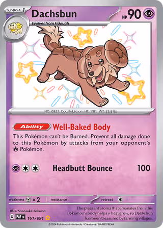 Dachsbun 161/91 Pokemon card
