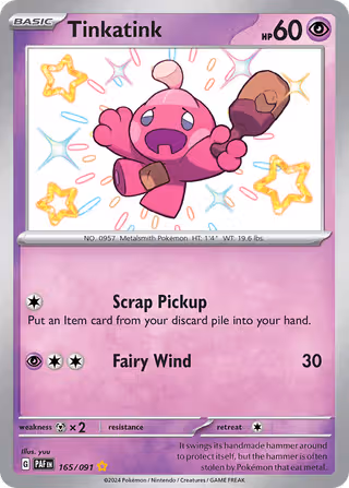 Tinkatink 165/91 Pokemon card