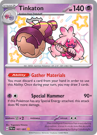 Tinkaton 167/91 Pokemon card